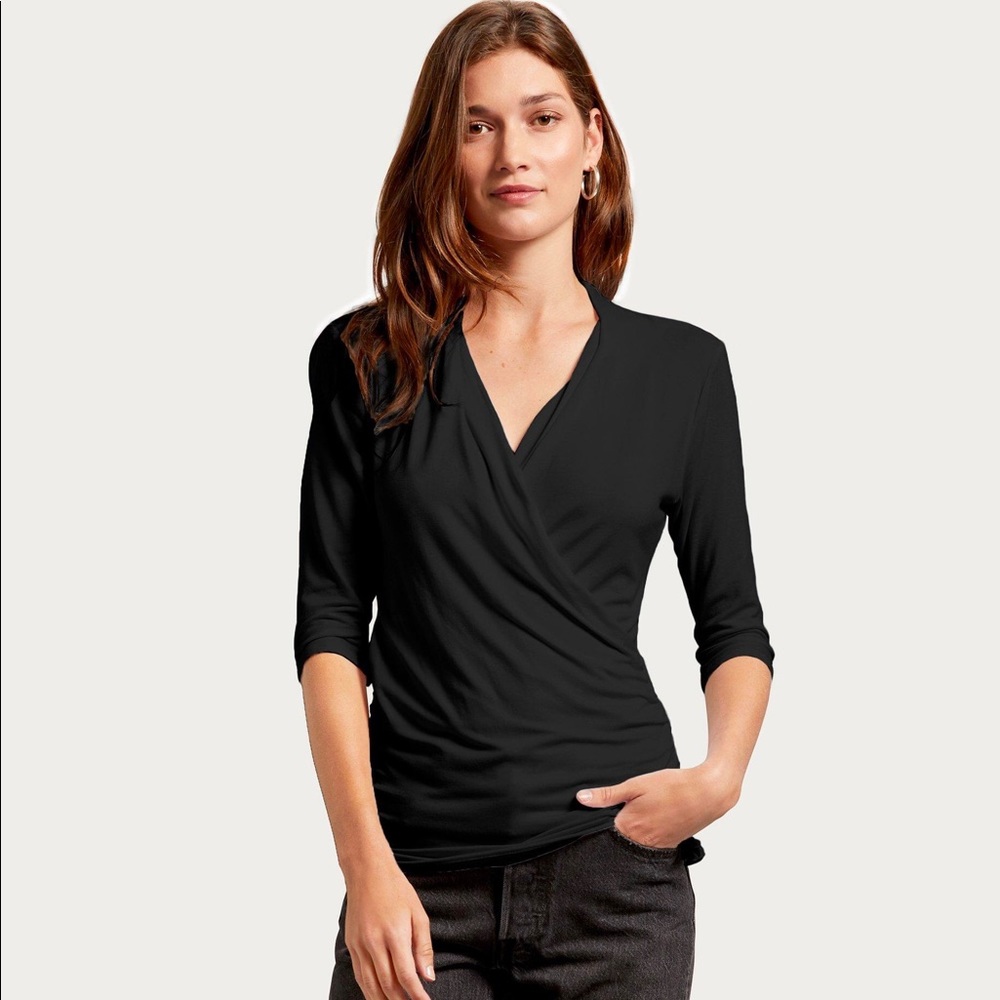 🌹 NWOT! Michael Stars Black Drape Luxe Top ❤️